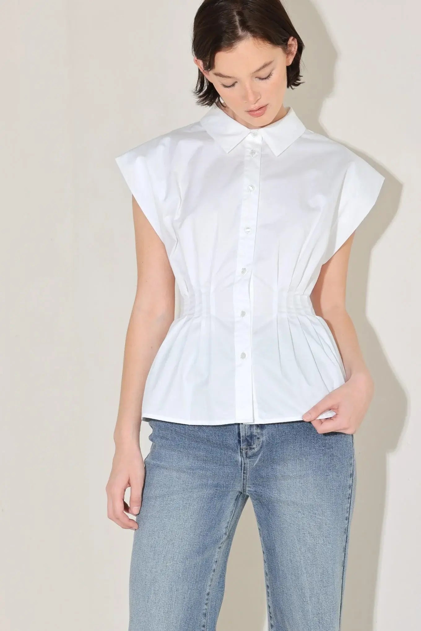 MODERN POISE WOVEN TOP - Flying Tomato - Flyclothing LLC