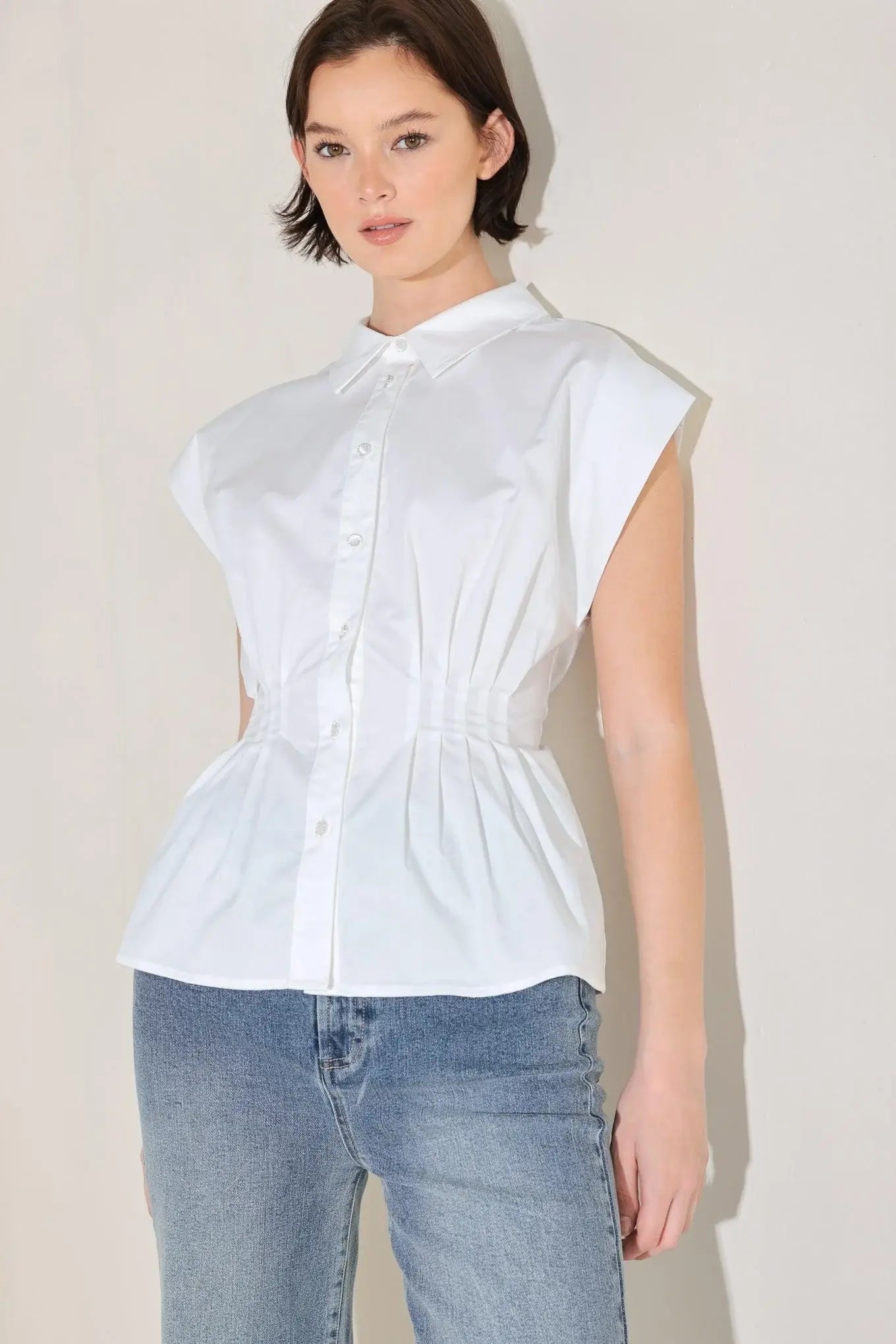 MODERN POISE WOVEN TOP - Flying Tomato - Flyclothing LLC