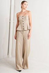 MODERN CORSET MOCHA KNIT TOP - Flying Tomato - Flyclothing LLC