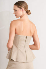 MODERN CORSET MOCHA KNIT TOP - Flying Tomato - Flyclothing LLC