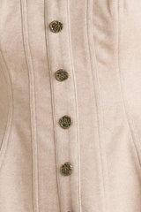 MODERN CORSET MOCHA KNIT TOP - Flying Tomato - Flyclothing LLC