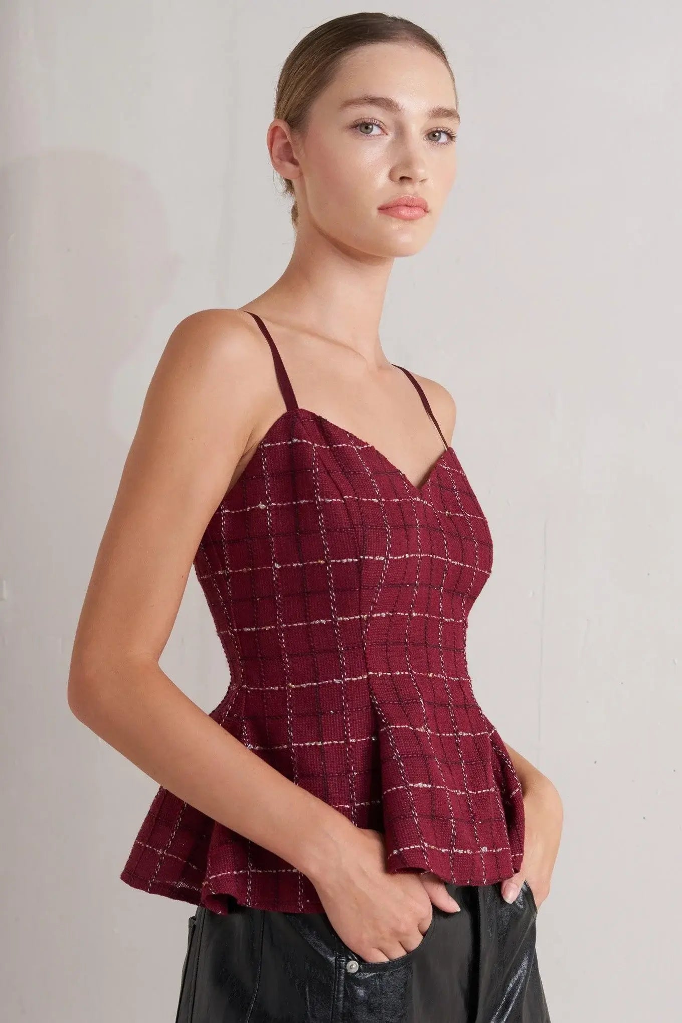 BURNT BOULEVARD TWEED CAMI TOP - Flying Tomato - Flyclothing LLC