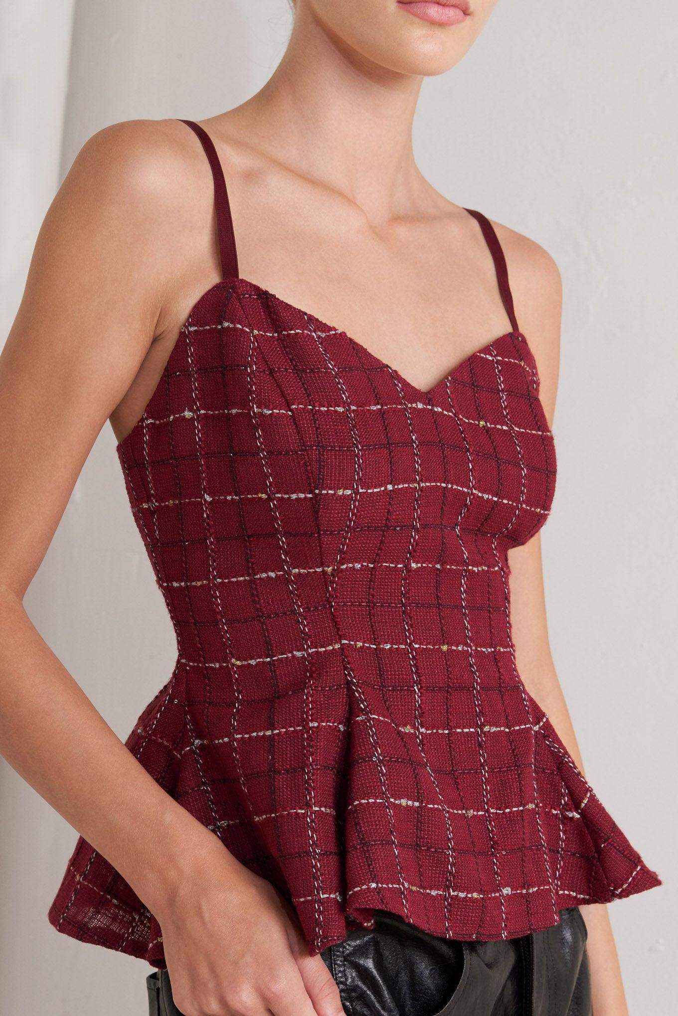 BURNT BOULEVARD TWEED CAMI TOP - Flying Tomato - Flyclothing LLC