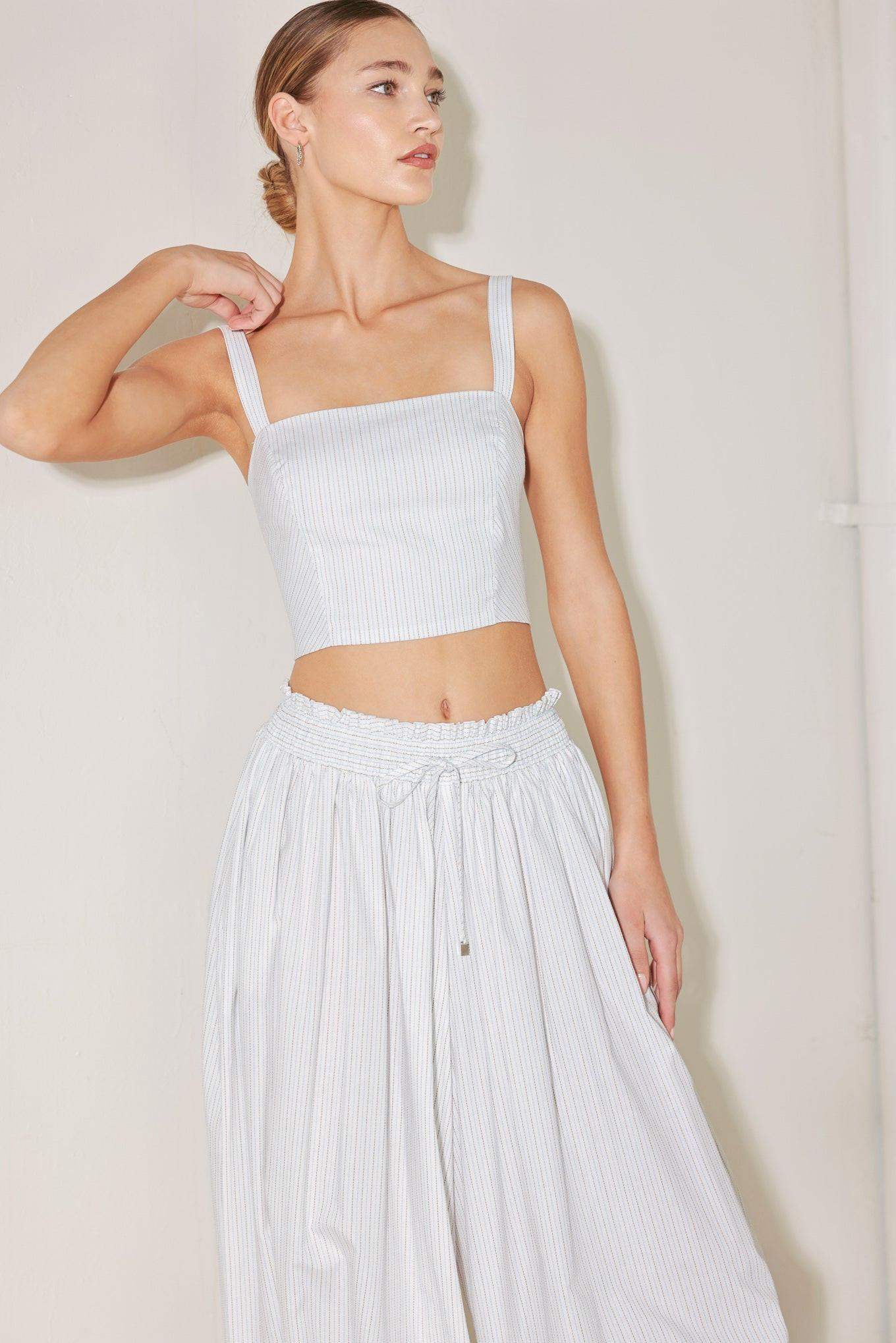 OCEAN BREEZE WOVEN CROP TOP - Flying Tomato - Flyclothing LLC