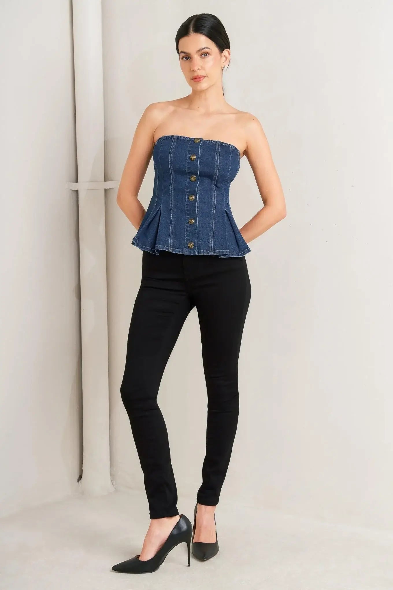 URBAN FABLE DENIM TOP - Flying Tomato - Flyclothing LLC