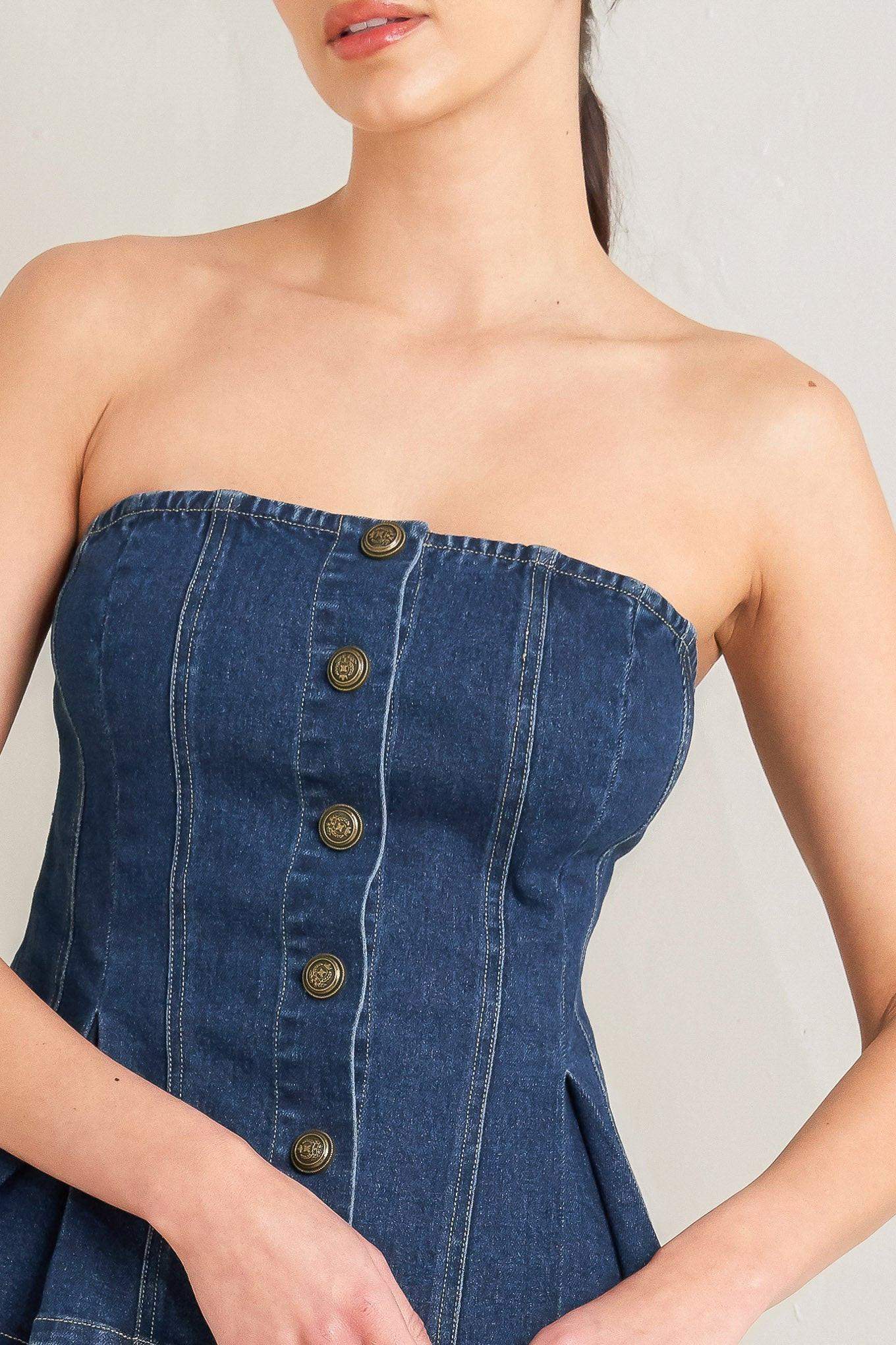 URBAN FABLE DENIM TOP - Flying Tomato - Flyclothing LLC
