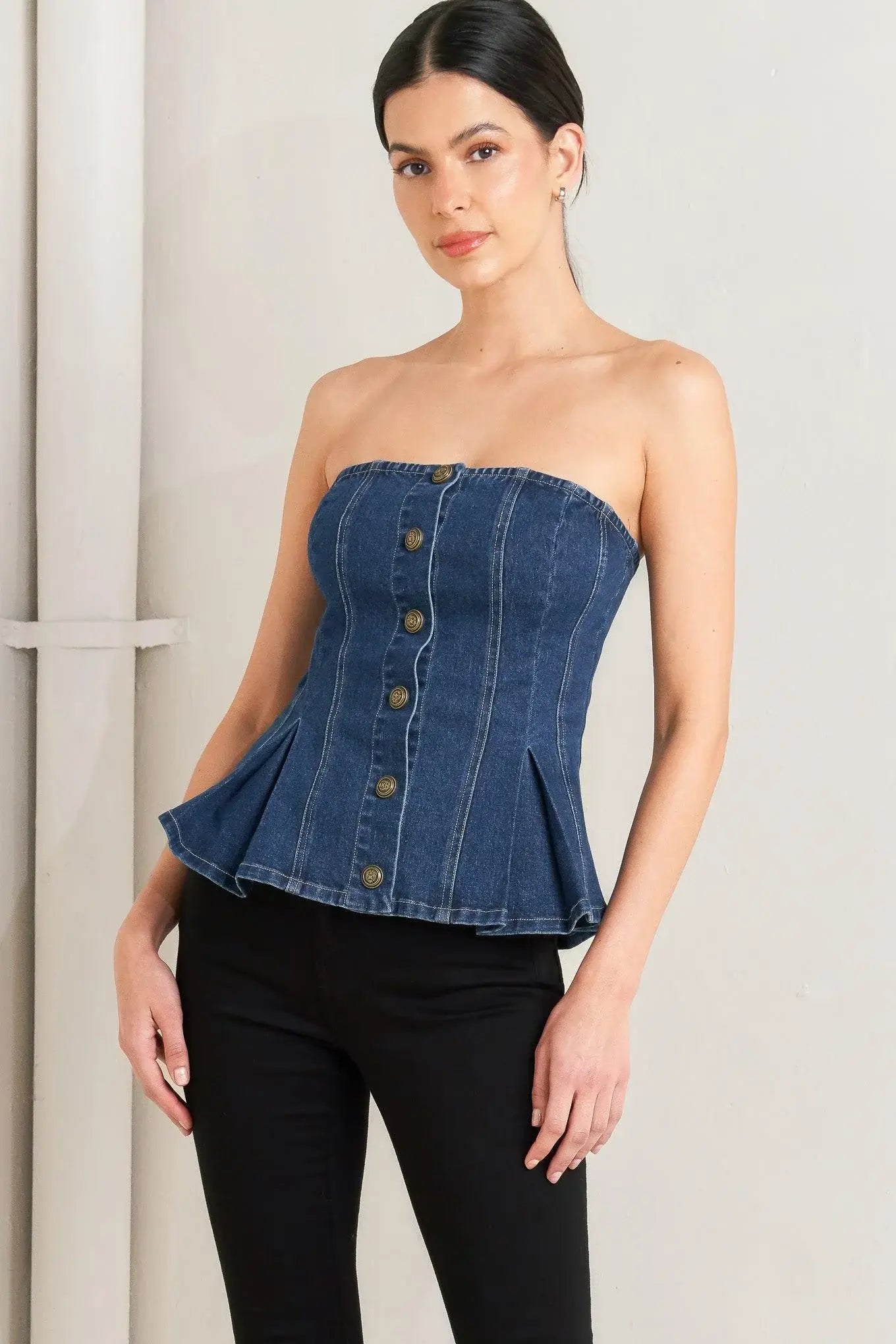 URBAN FABLE DENIM TOP - Flying Tomato - Flyclothing LLC