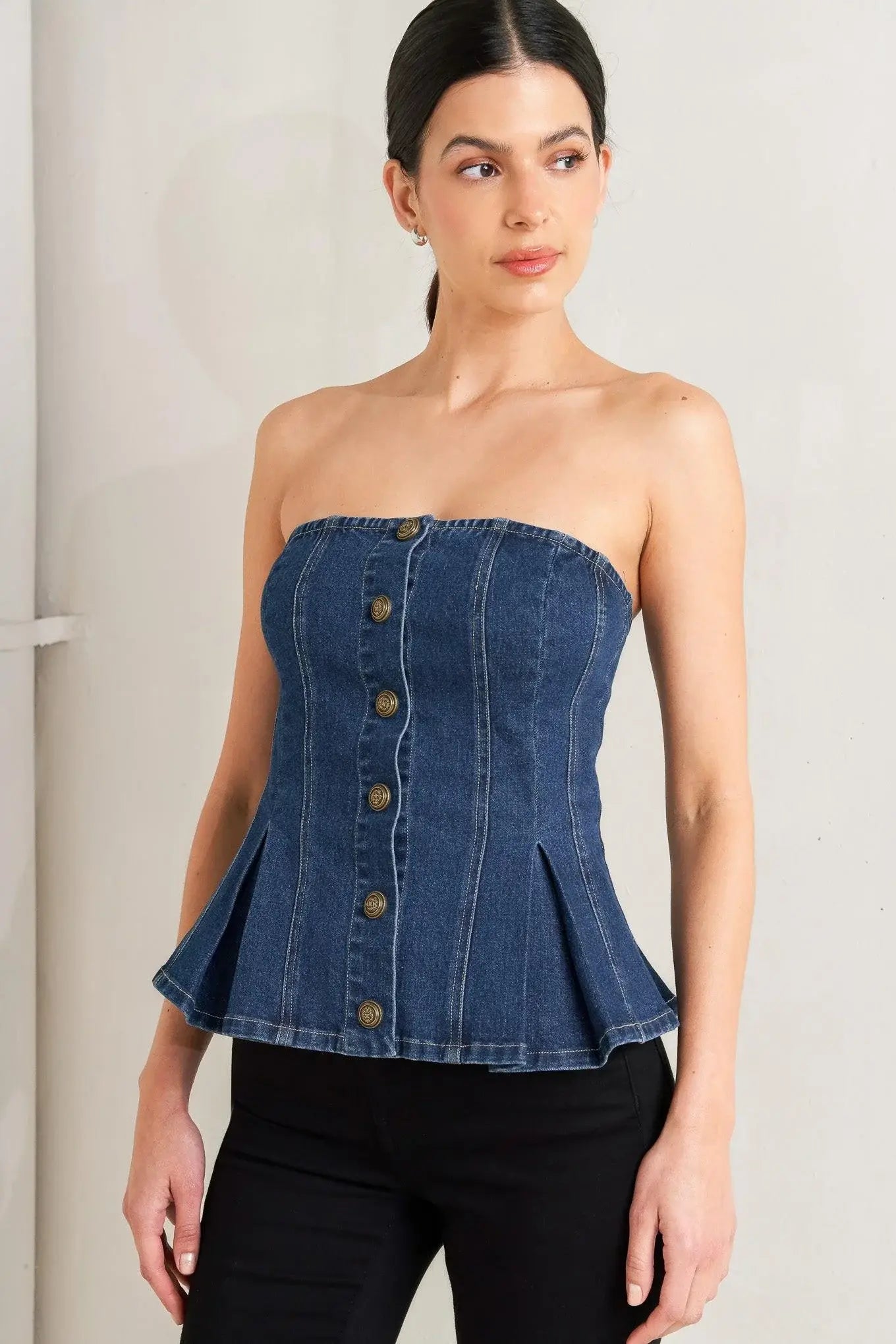 URBAN FABLE DENIM TOP - Flying Tomato - Flyclothing LLC