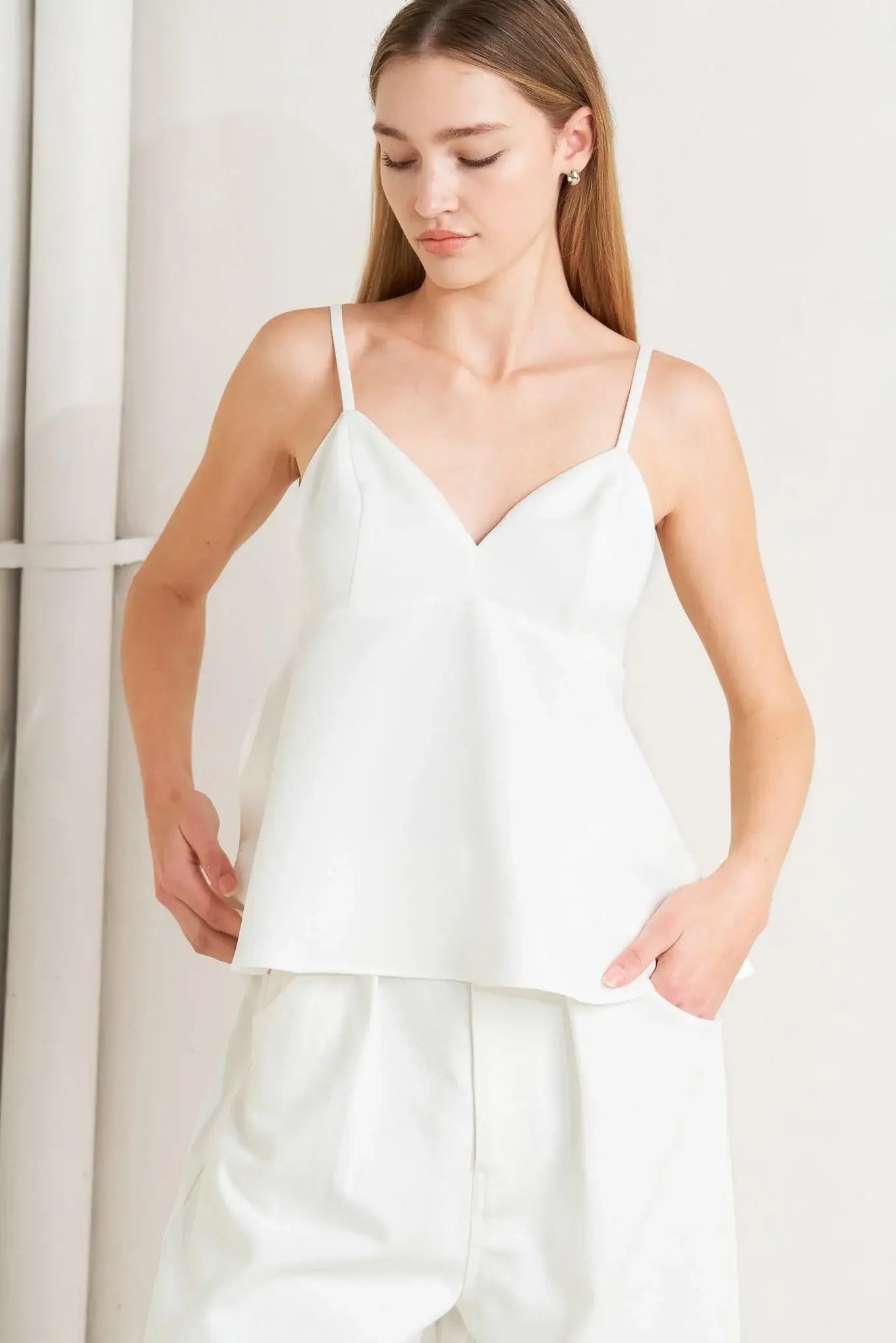 MINIMAL MOOD WOVEN CAMI TOP - Flying Tomato - Flyclothing LLC