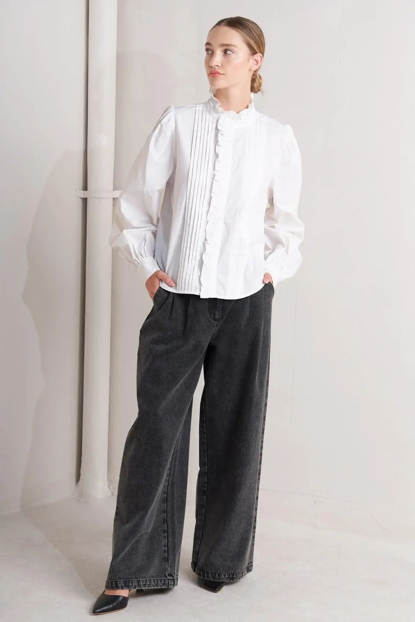 MILK CLOUD WOVEN TOP - Flying Tomato - Flyclothing LLC
