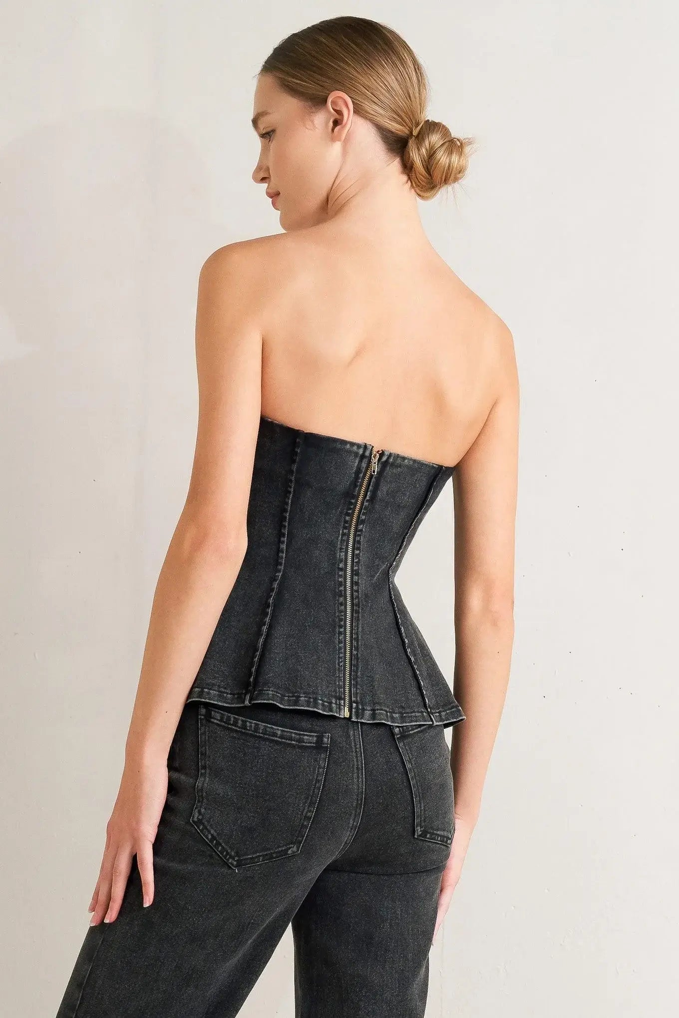 NIGHT SHAPE DENIM TOP - Flying Tomato - Flyclothing LLC