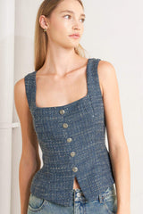 STUDIO FEMME LOOK TWEED TOP - Flying Tomato - Flyclothing LLC