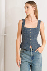 STUDIO FEMME LOOK TWEED TOP - Flying Tomato - Flyclothing LLC