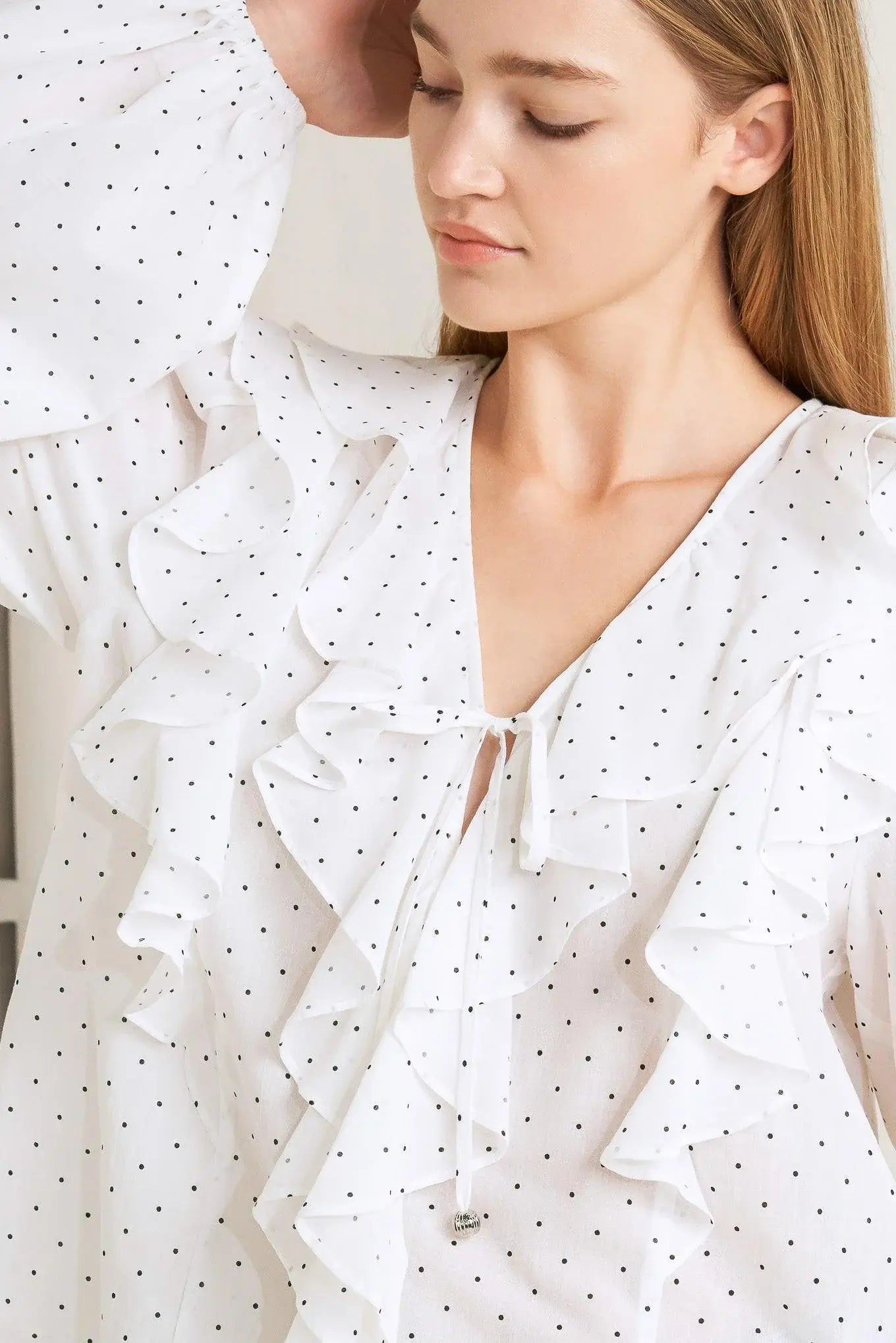 MADE OF DREAMS POLKA DOT WOVEN TOP - Flying Tomato - Flyclothing LLC