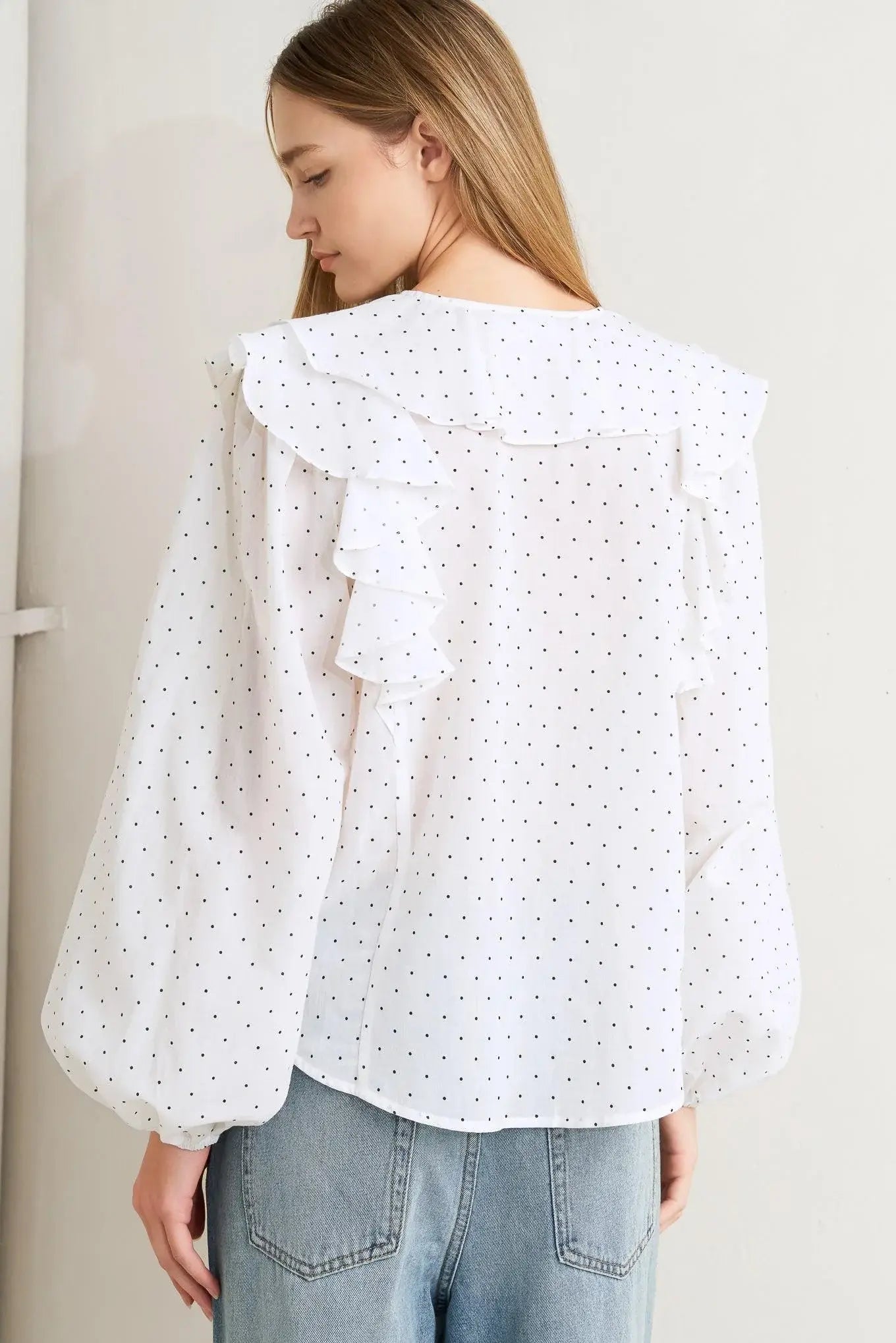 MADE OF DREAMS POLKA DOT WOVEN TOP - Flying Tomato - Flyclothing LLC