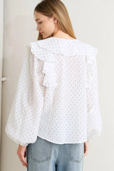 MADE OF DREAMS POLKA DOT WOVEN TOP - Flying Tomato - Flyclothing LLC