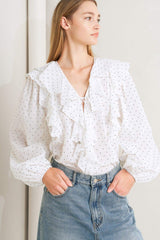 MADE OF DREAMS POLKA DOT WOVEN TOP - Flying Tomato - Flyclothing LLC
