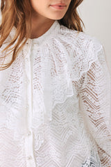 CLOUD ROMANCE WOVEN LACE TOP - Flying Tomato - Flyclothing LLC