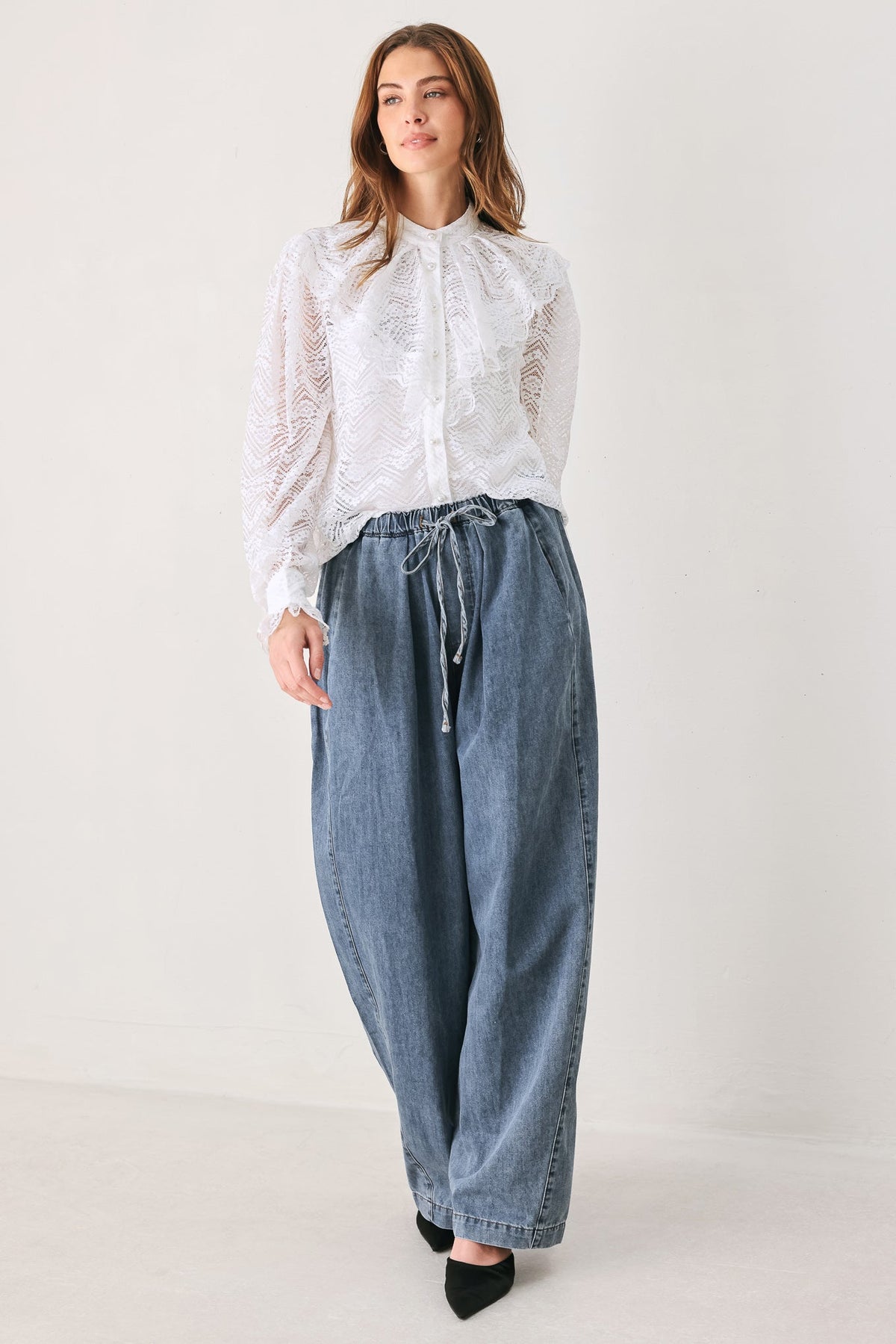 CLOUD ROMANCE WOVEN LACE TOP - Flying Tomato - Flyclothing LLC