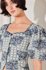 SWEET CHECK ROMANCE WOVEN JACQUARD TOP - Flying Tomato - Flyclothing LLC
