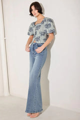 SWEET CHECK ROMANCE WOVEN JACQUARD TOP - Flying Tomato - Flyclothing LLC
