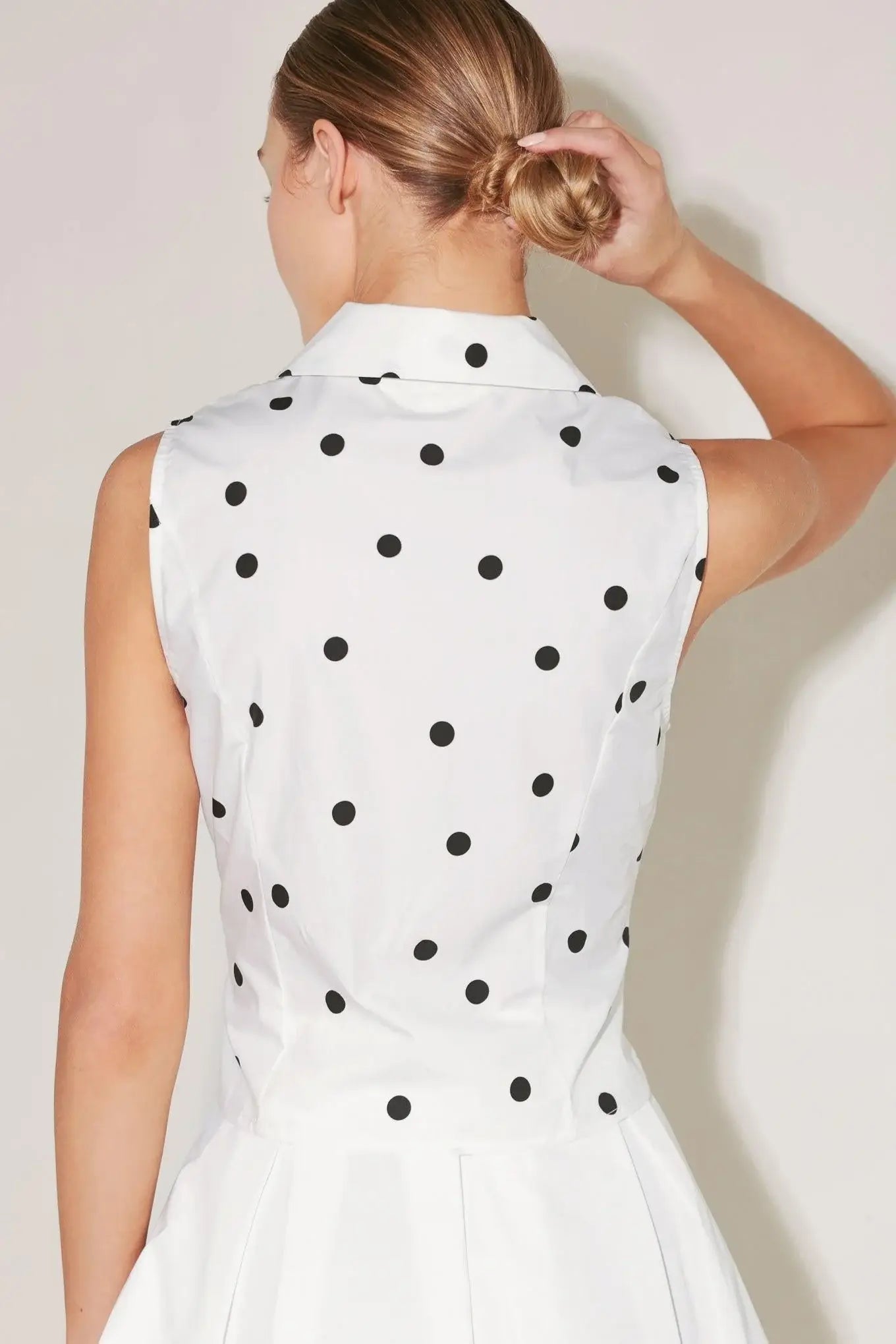 CAFÉ NOIR POLKA WOVEN TOP - Flying Tomato - Flyclothing LLC