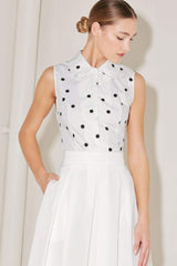 CAFÉ NOIR POLKA WOVEN TOP - Flying Tomato - Flyclothing LLC
