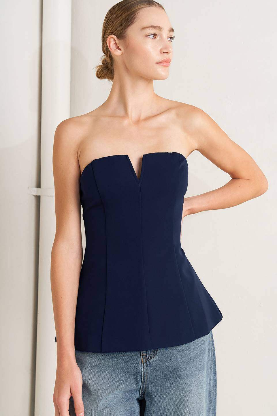 NOIR CONTOUR WOVEN TOP - Flying Tomato - Flyclothing LLC