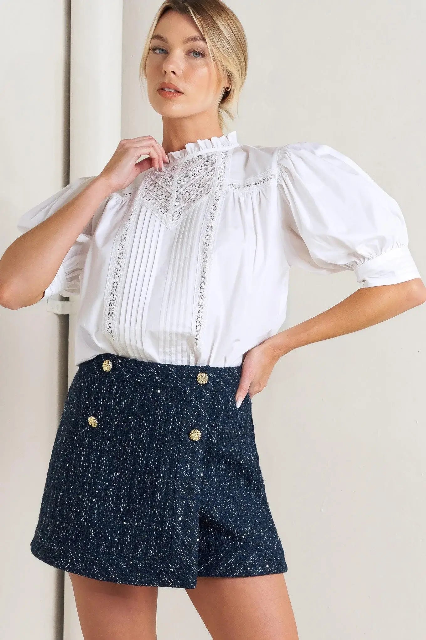 PURE POETRY VICTORIAN WOVEN TOP - Flying Tomato - Flyclothing LLC