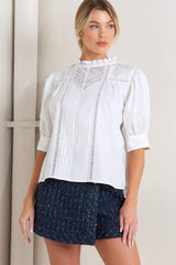 PURE POETRY VICTORIAN WOVEN TOP - Flying Tomato - Flyclothing LLC
