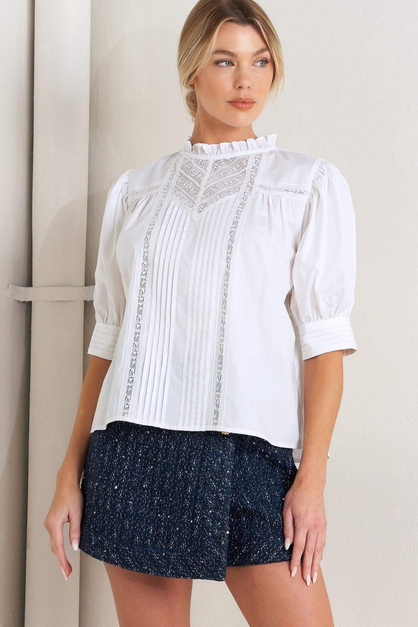 PURE POETRY VICTORIAN WOVEN TOP - Flying Tomato - Flyclothing LLC