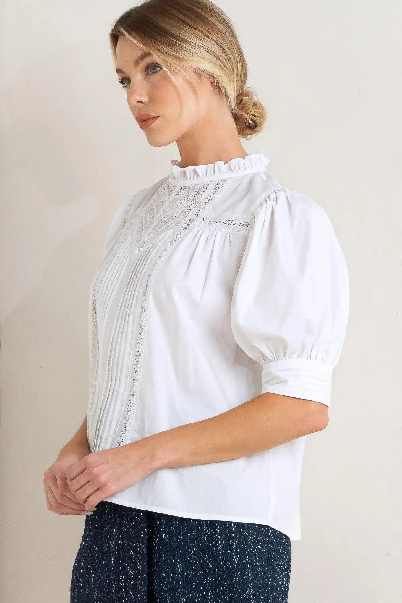 PURE POETRY VICTORIAN WOVEN TOP - Flying Tomato - Flyclothing LLC
