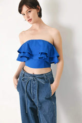 ROYAL FLOW WOVEN TUBE TOP - Flying Tomato - Flyclothing LLC