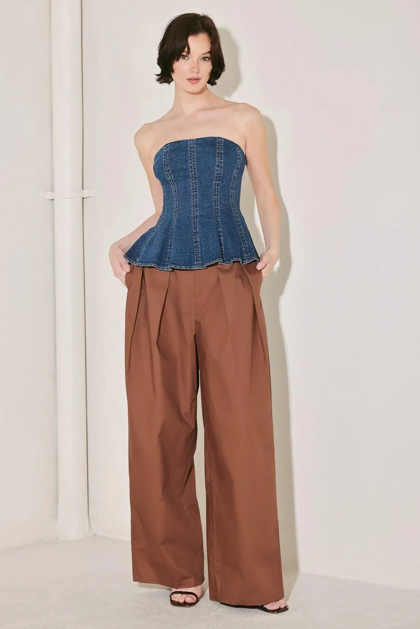 POWER PLAY DENIM TOP - Flying Tomato - Flyclothing LLC