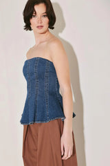 POWER PLAY DENIM TOP - Flying Tomato - Flyclothing LLC