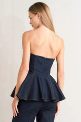 POWERED FEMME DENIM TOP - Flying Tomato - Flyclothing LLC
