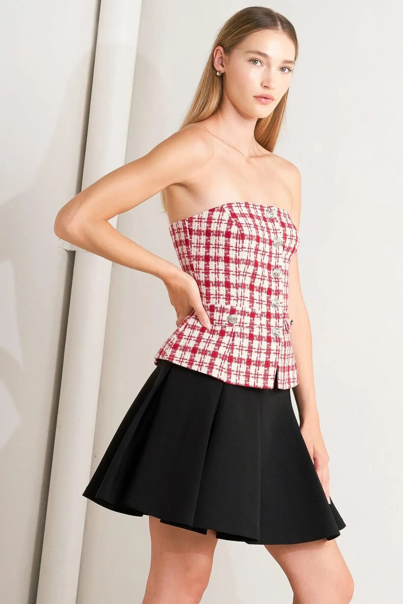 LADY CODE TWEED TOP - Flying Tomato - Flyclothing LLC