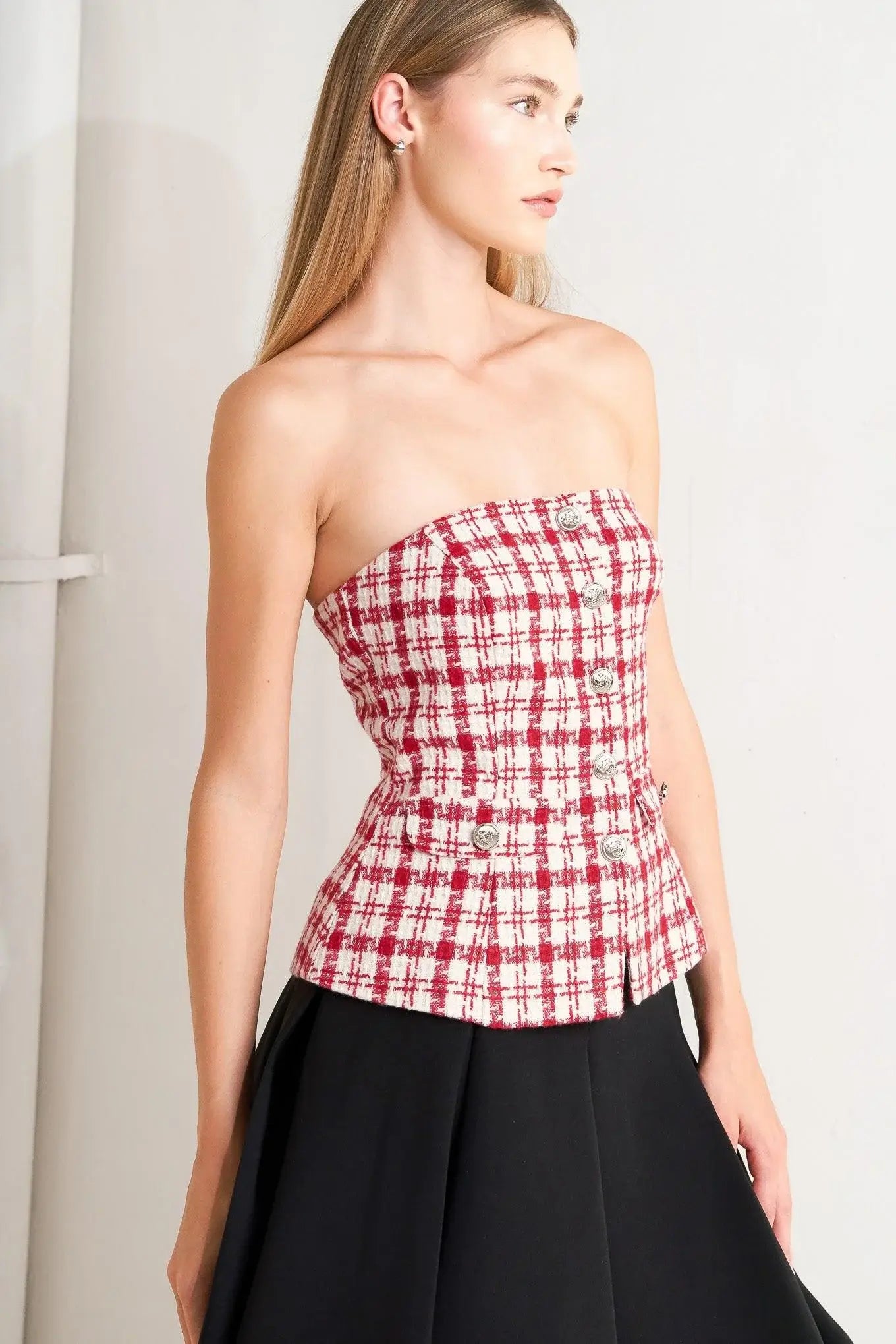 LADY CODE TWEED TOP - Flying Tomato - Flyclothing LLC