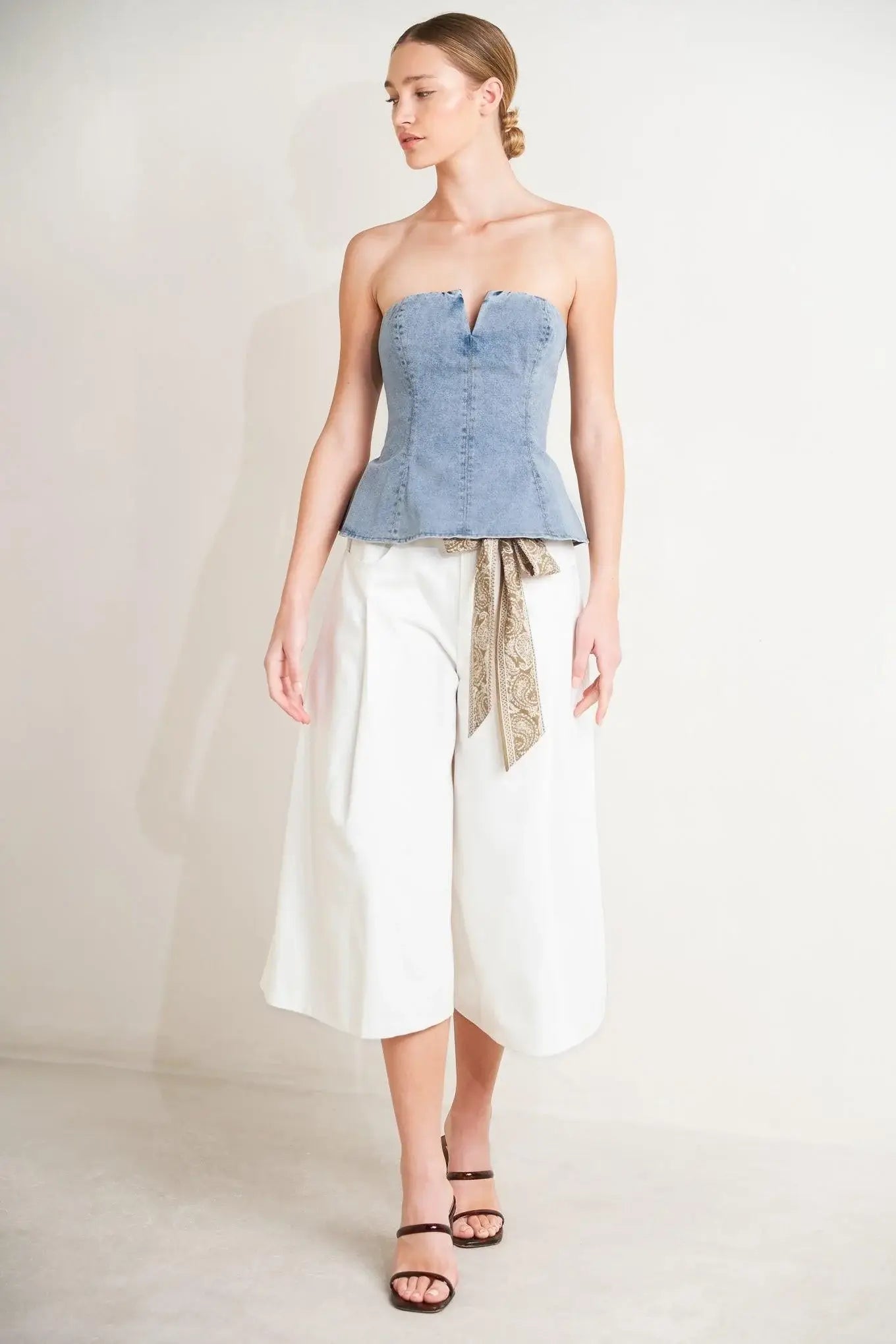 MODERN MERMAID CORSET DENIM TOP - Flying Tomato - Flyclothing LLC