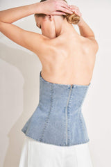 MODERN MERMAID CORSET DENIM TOP - Flying Tomato - Flyclothing LLC
