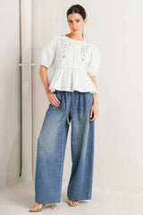 SILENT MORNING WOVEN TOP - Flying Tomato - Flyclothing LLC