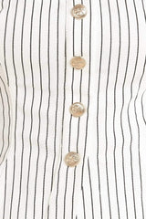 EFFORTLESS FORM STRIPE WOVEN TWILL TOP - Flying Tomato - Flyclothing LLC