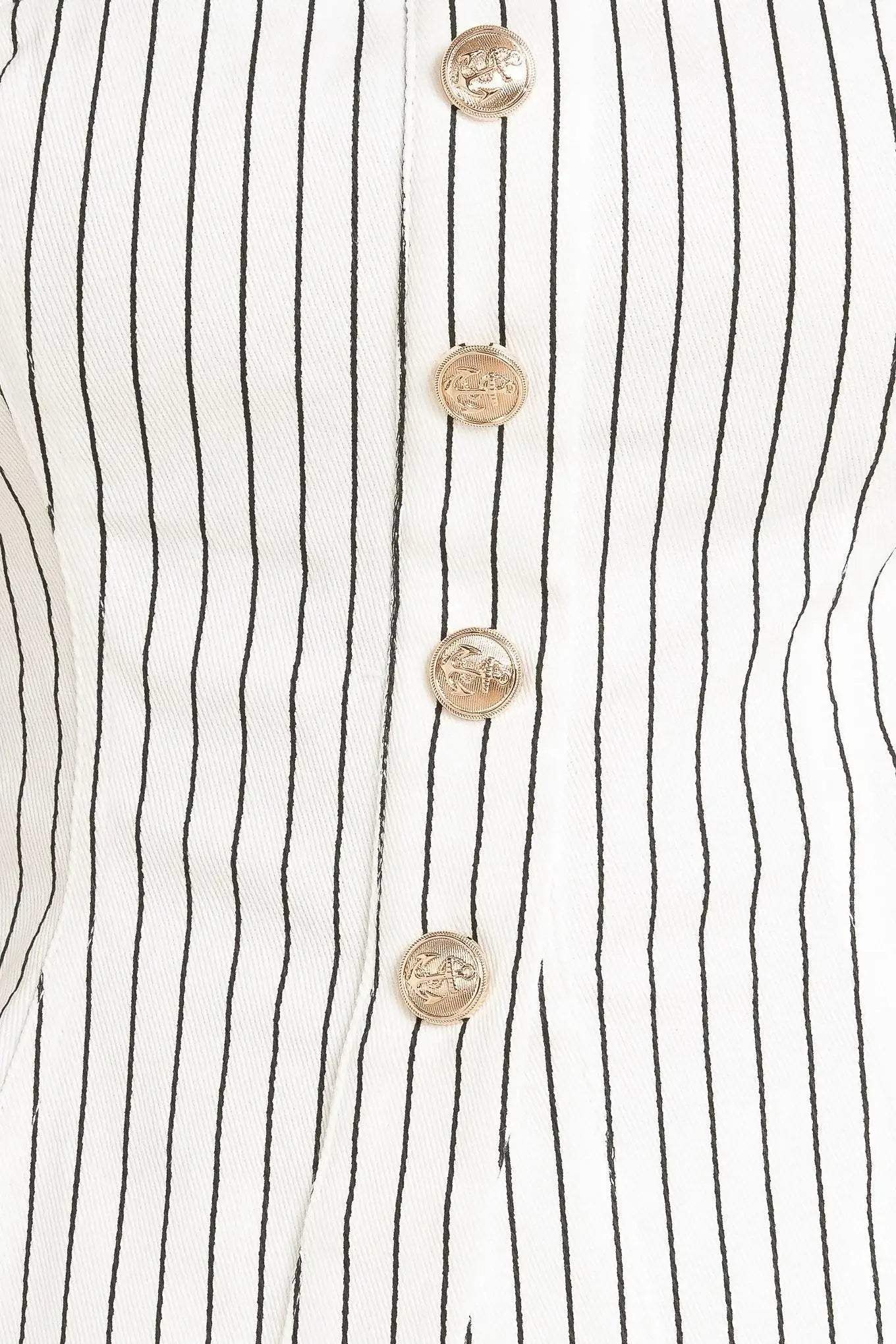 EFFORTLESS FORM STRIPE WOVEN TWILL TOP - Flying Tomato - Flyclothing LLC