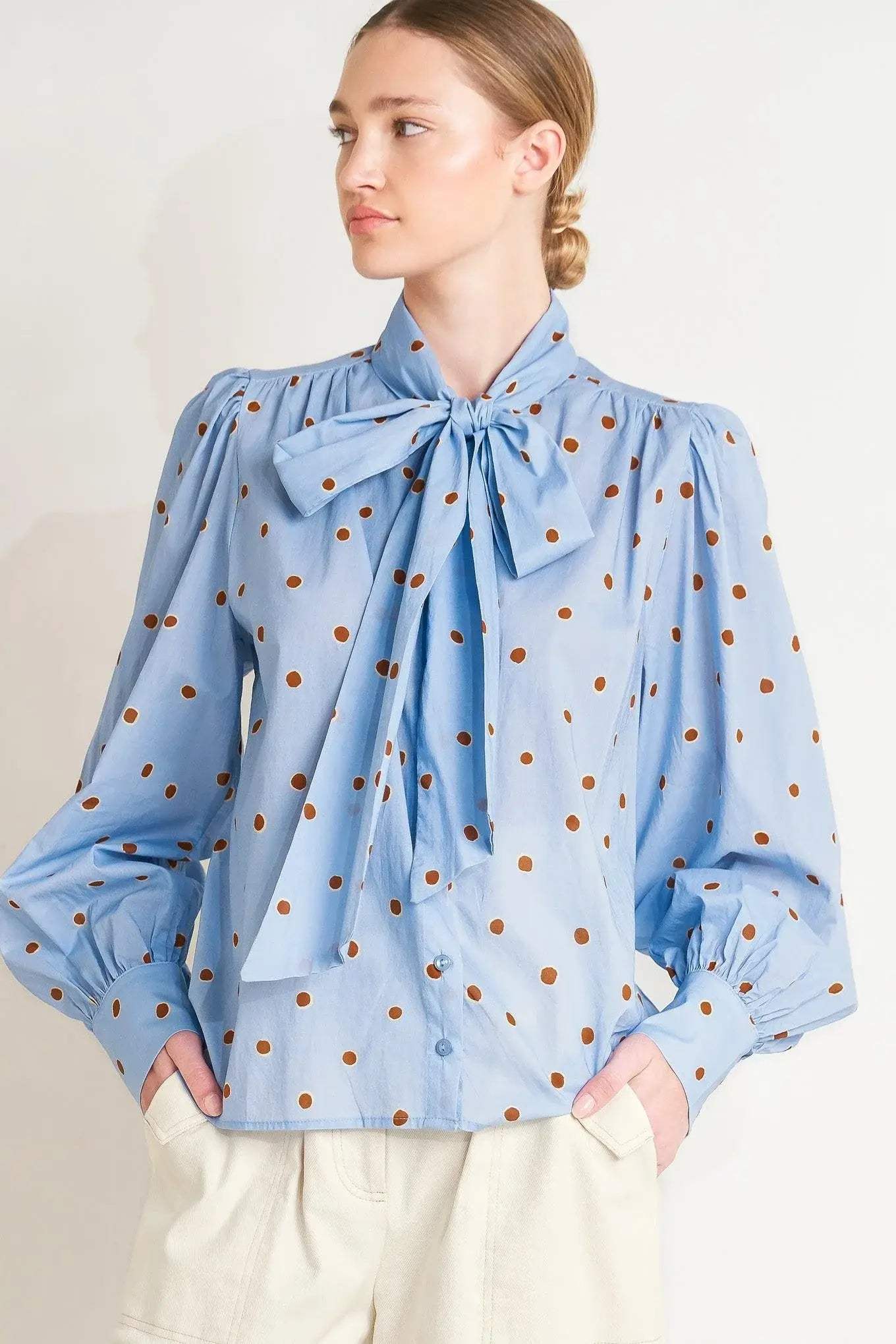 THE POLKA POWER MOVE WOVEN TOP - Flying Tomato - Flyclothing LLC