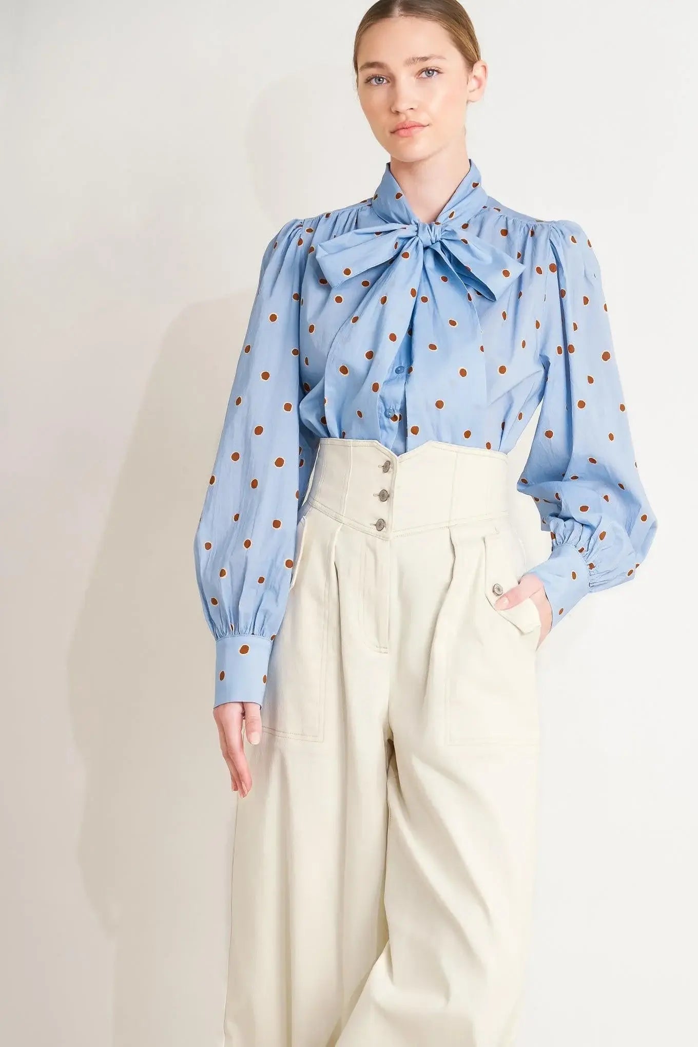 THE POLKA POWER MOVE WOVEN TOP - Flying Tomato - Flyclothing LLC