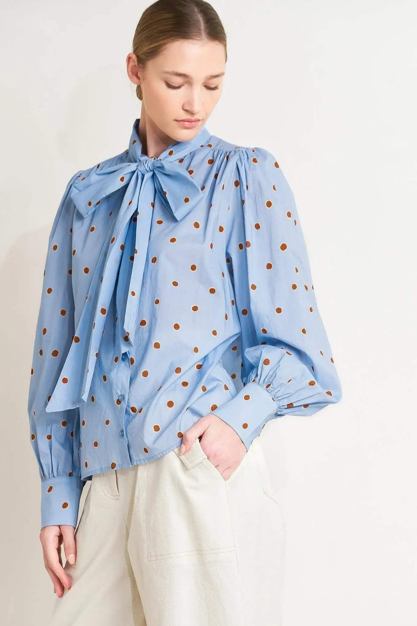 THE POLKA POWER MOVE WOVEN TOP - Flying Tomato - Flyclothing LLC