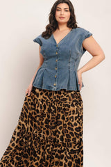 NO SECOND THOUGHT WASHED DENIM TOP - Flying Tomato - Flyclothing LLC