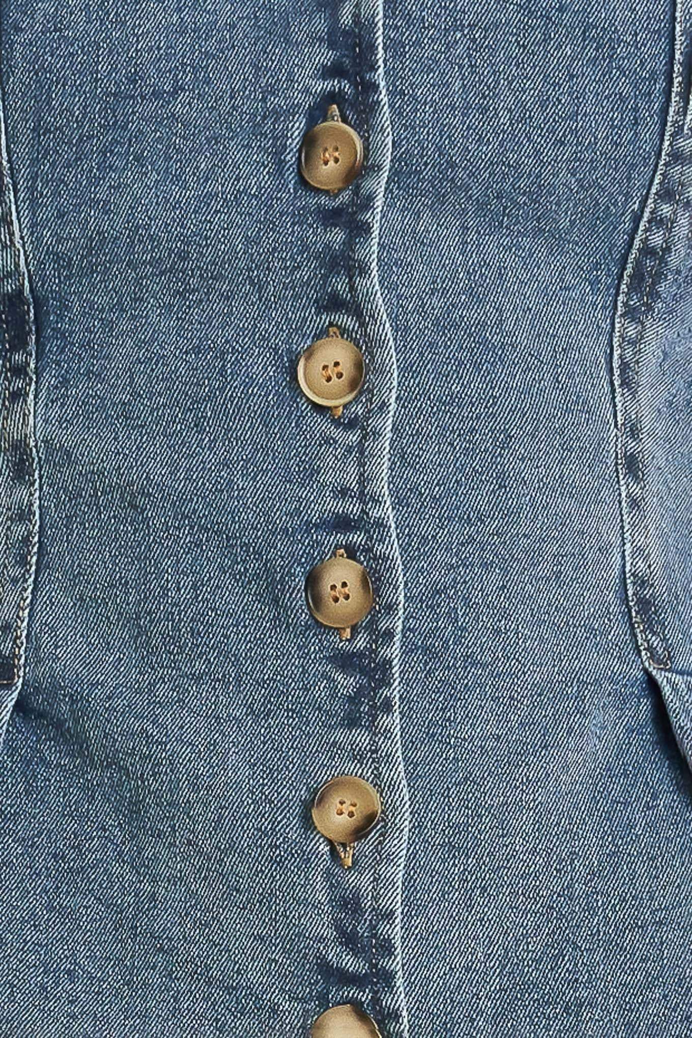 NO SECOND THOUGHT WASHED DENIM TOP - Flying Tomato - Flyclothing LLC