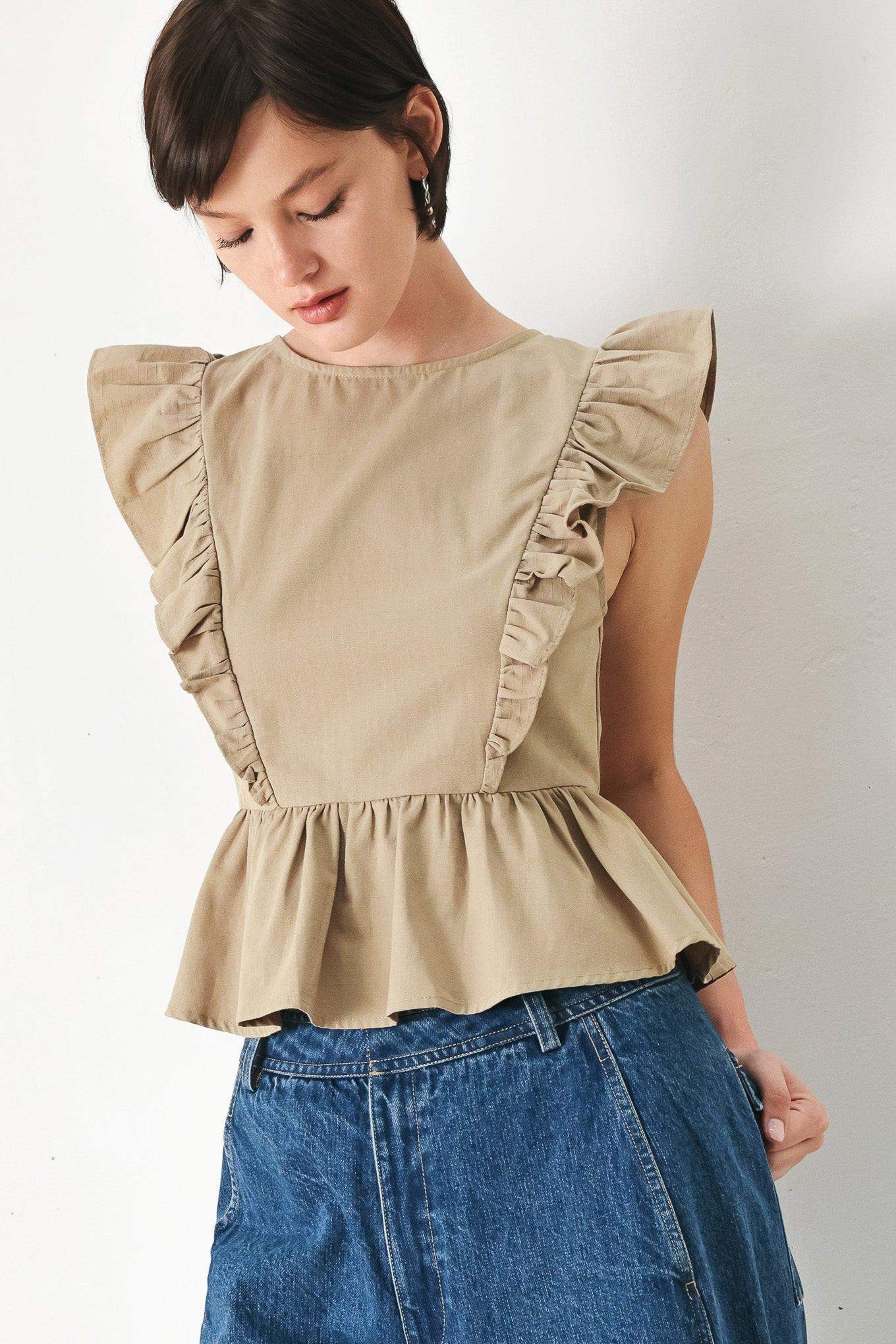 WHITE BLOSSOM WOVEN TOP - Flying Tomato - Flyclothing LLC