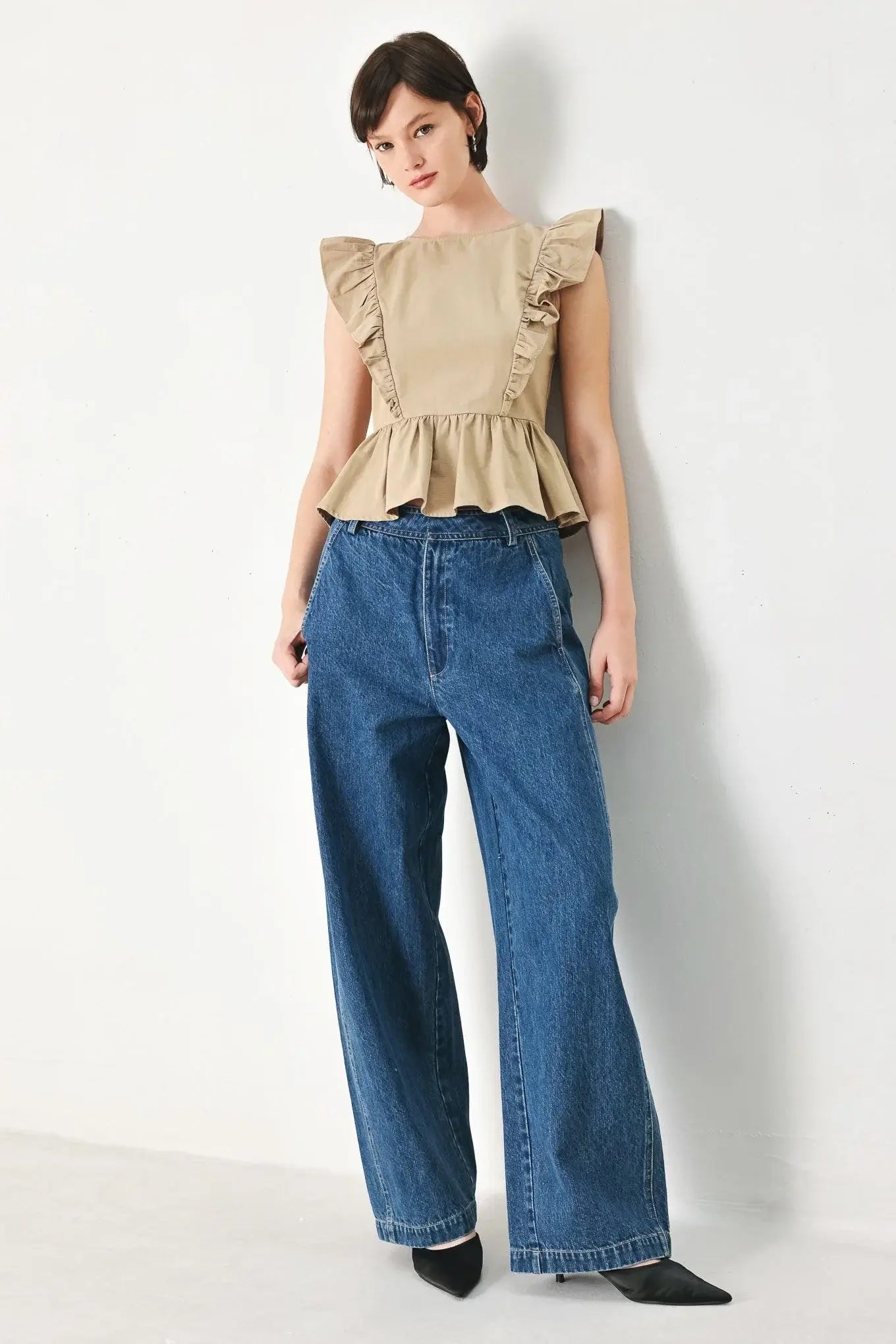 WHITE BLOSSOM WOVEN TOP - Flying Tomato - Flyclothing LLC